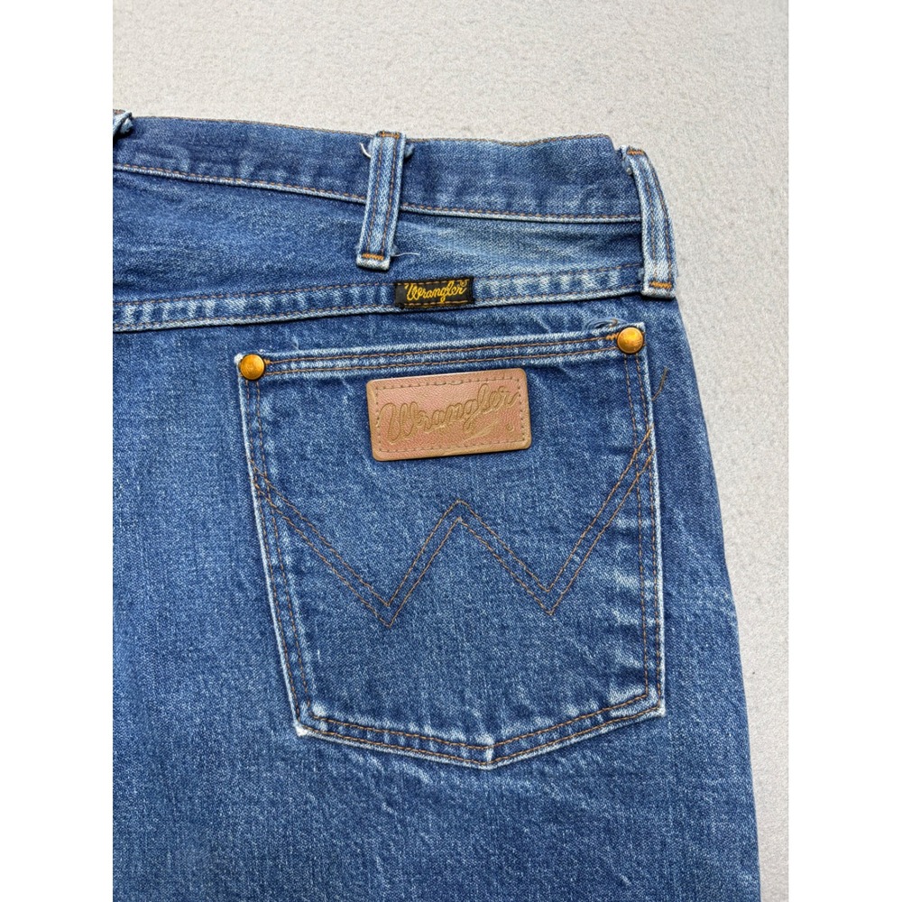 Wrangler Jeans Mens 38x34 Blue 13MWZ Cowboy Cut Vintage 90s Made in USA Denim - Picture 5 of 12